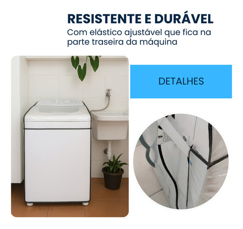 Capa Máquina De Lavar Roupas Pvc Transparente G 12kg À 16kg Ntb