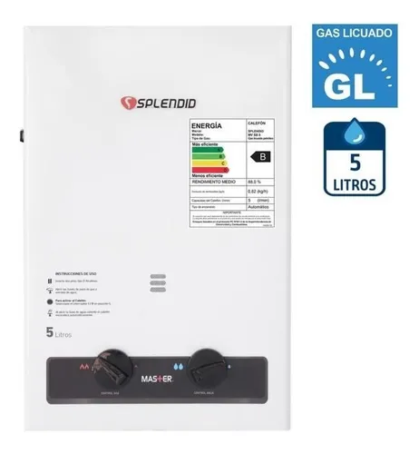 Calefont Gas Licuado 5 Litros Tiro Natural Splendid