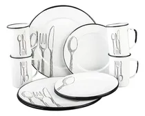 Comprar Vajilla Clásica De Peltre Cinsa De 12 Piezas Color Blanco Vajilla Cuttlery