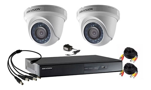 Camara Seguridad Kit Hikvision Dvr 8 Ch + 2 Domos