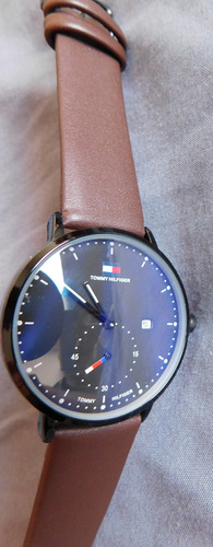 #tommy Hilfiger Pulseira De Couro Legítimo Novo S/ Uso Leia! Marrom Preto Preto (Recondicionado)