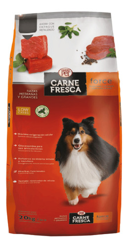 Alimento Carne Fresca Force Para Perro Adulto De Raza Mediana Y Grande Sabor Mix En Bolsa De 20kg