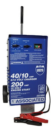 Cargador De Batería 6/12 Voltios Azul 24 Pulgadas