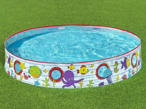Pileta Rigida Redonda Bestway 55029 152cm X 25cm 435lts Pvc Color Blanco Y Rojo