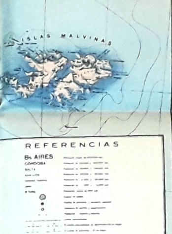 Antiguo Mapa Entelado Diario La Prensa Patagonia Malvinas (Usado)