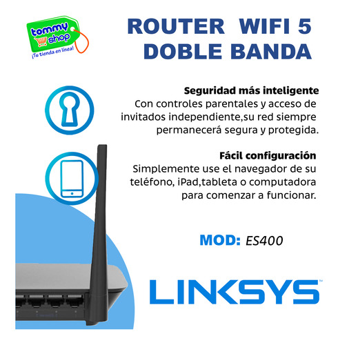 Router Inalambrico Dual Band Wi-fi 5 E5400 Repetidor Point