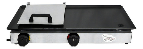 Chapa Lanches Pro A Gás 60x30 Inox 2 Bocas Prensa E Coletor