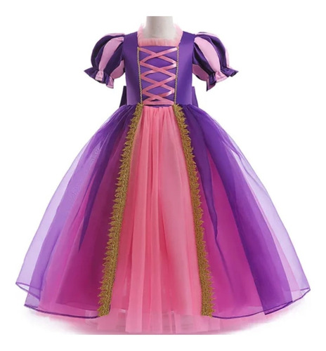 Vestido Princesa Rapunzel Disfraz Niña