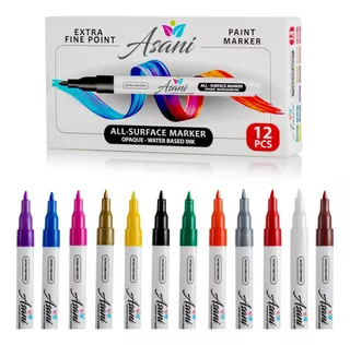 B07mzg2vf8 Juego Marcadores Acrílicos Asani Paint Pens (12 Y