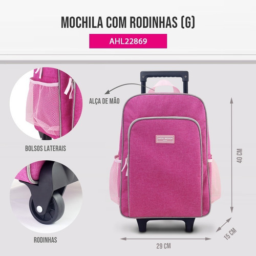 Imagem 3 de 5 de Mochila Com Rodinhas Infantil Escolar Jacki Design Meninas
