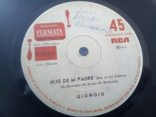 Vinilo Single De Giorgio Ahora Soy Libre (s104