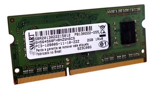 Memória Ram 2gb Smart Ddr3 1600mhz Pc3-12800s Notebook