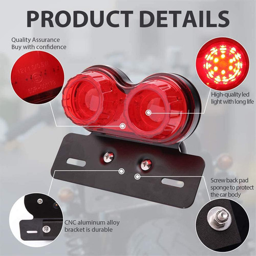 Luz Led De Freno Trasera For Motocicleta Con Señal De Giro