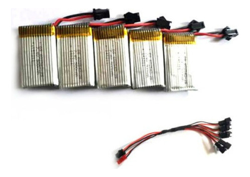 5 X 7.4v 500mah Baterías + Carga Cable Set Para Jjrc H8c F18