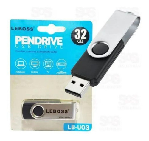 4 Pen Drive 32gb Usb Inova Portátil Compacto Up-8569 Atacad