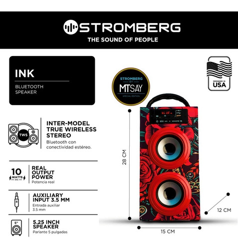 Imagen 2 de 9 de Parlante Stromberg Ink Portátil Bluetooth Edición Especial