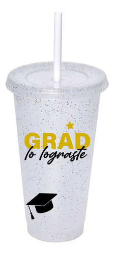 50 Vasos Personalizados Grad Lo Lograste Artículo Fiesta Color Transparente