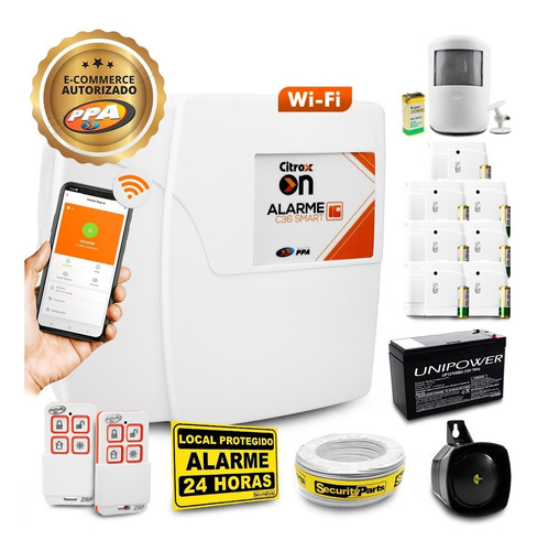 Kit Alarme Residencial Comercial S/ Fio Wifi 8 Sens Bateria