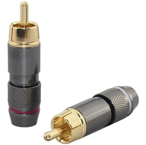 Adaptador De Enchufe Macho Rca, Chapado En Oro/2 Pack