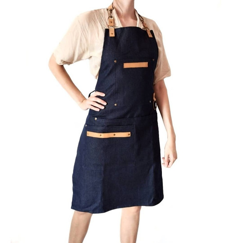Delantales Jean Y Cuero Unisex Porta Repasador O Toalla