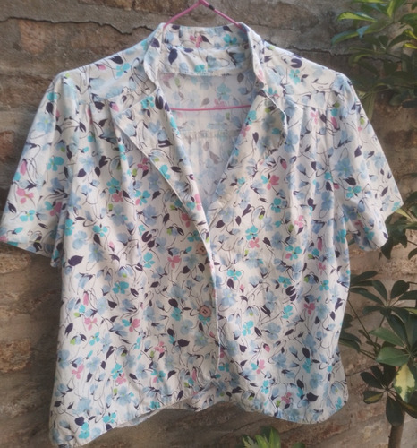 Camisa Blusa Saquito Floreado Talle L Vintage