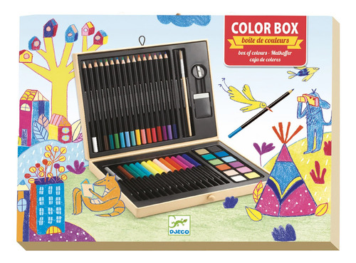 Caja Personalizable De Colores, Marcadores Y Acuarelas Djeco