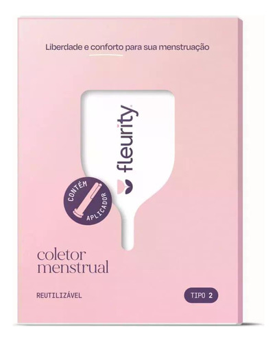 Coletor Reutilizável Fleurity Tipo 2 Sem Cor Com Aplicador