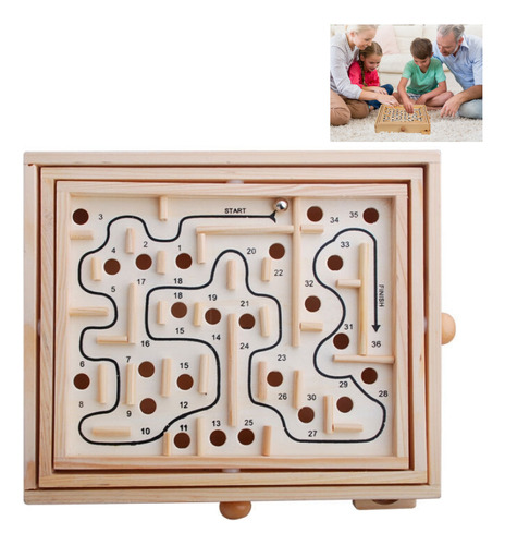 Juego De Mesa Laberinto De Madera Para Niños, Juguetes Para