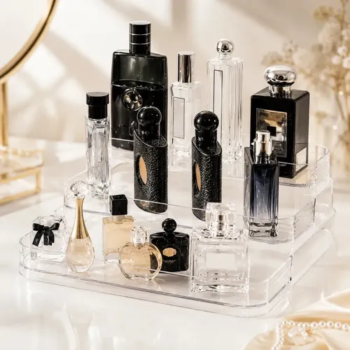 Expositor De Perfumes E Cosméticos Em Acrílico Com 3 Andares Premium Ashig - R$ 34,9
