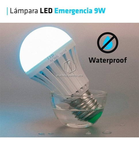 Lampara Led Emergencia 10w 3 Horas Autonomia Blanco Calido Blanco Frio Bateria 1200ma