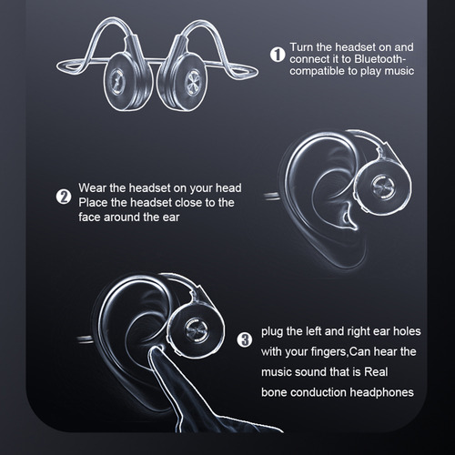 Audífono Inalámbrico Bluetooth Mic Auriculares De Conducció