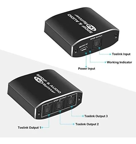 Divisor Óptico Digital Newcare De 3 Puertos, Spdif Toslink D