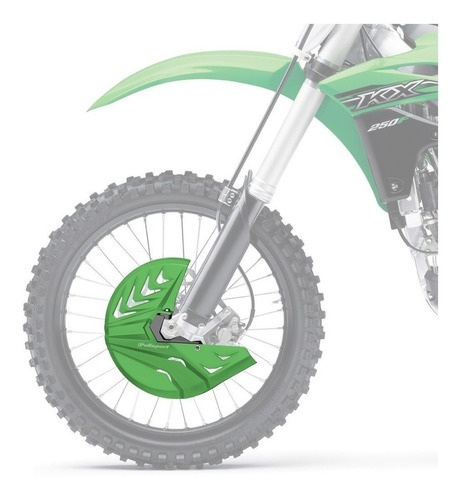 Cubre Disco Delantero Kawasaki Kxf 450 2015 A 2019 Verde