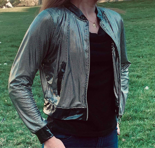 Imagen 2 de 4 de Chaqueta Bomber Metalic Fashion Diseño Exclusivo
