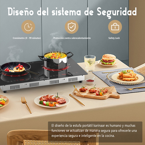 Estufa Eléctrica Karinear De 2 Quemadores, 110 V, 24 Pulgada