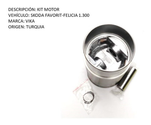 Kit Motor Skoda Favorit-felicia 1.300 Vika    