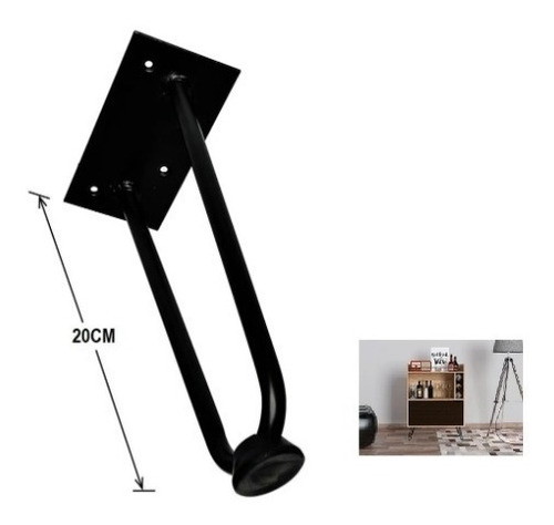 Imagen 3 de 9 de Pata Mesa Base Mueble Metálica 20cm (iva Incluido)