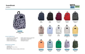 Mochila Jansport Superbreak Deportiva Moderna Unisex Color Russet Red Diseño De La Tela Liso
