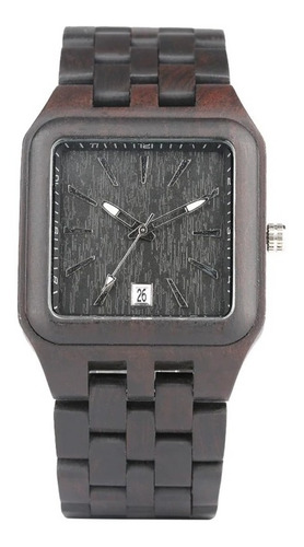 Relógio Madeira Ebony Wood 100% Natural Masculino