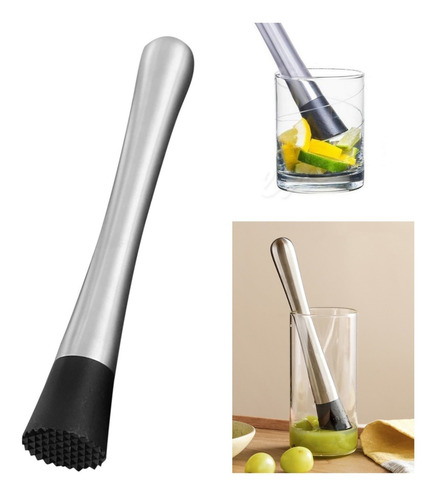 Socador Caipirinha Macerador Frutas Inox Estrelado 20 Cm