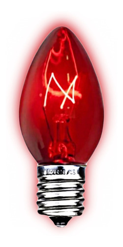 Lâmpada Chupeta Vela C7 Vermelha 7w 220v E14