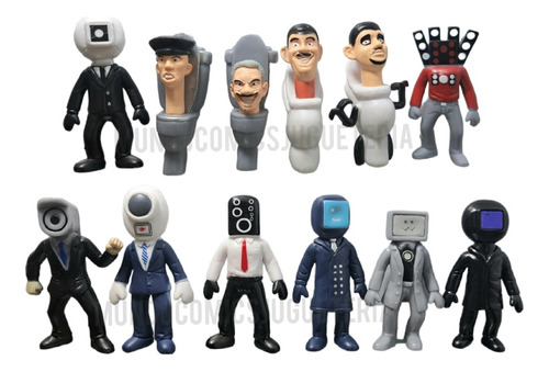 Colección De 12 Figuras Skibidi Toilet Personajes 7cm