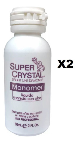 Monómero Super Cristal 2oz - 60ml X2 Unid Black&white