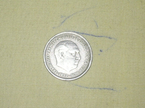 Moneda De 5 Pesetas 1957 Estrella *19-60. Estado Español/fra (Usado)