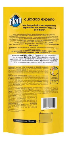 Blem Cera Ceramicos Doypack Incoloro X 400 Ml