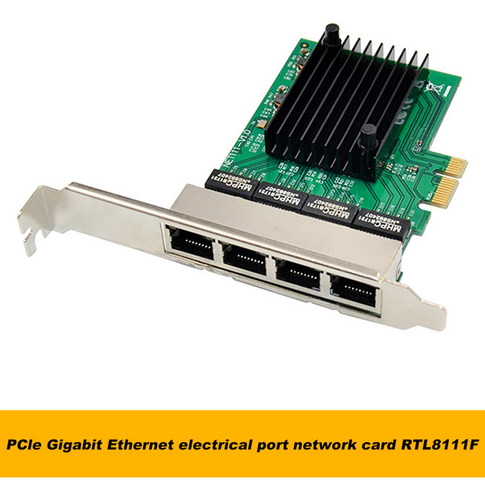 Placa De Rede Pci-e X1 Gigabit Pci-express 4 Portas Ethernet