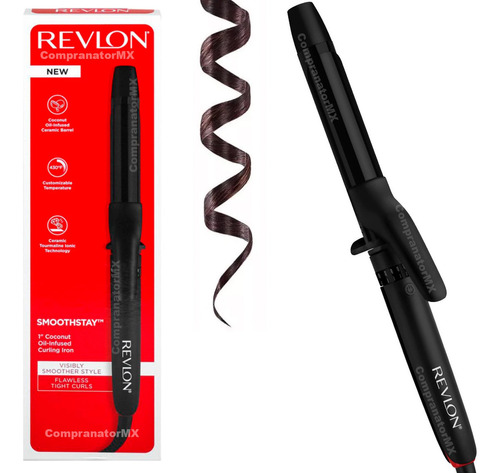 Rizadora Cabello Revlon Ceramica Turmalina Coco Ferro Pelo Color Negro