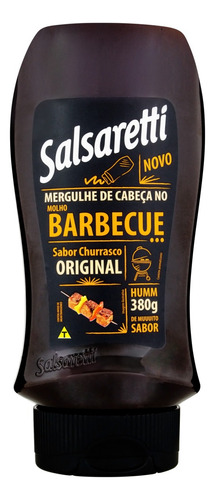 Molho barbecue churrasco Salsaretti sem glúten em squeeze 380 g
