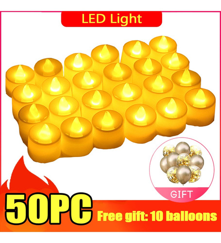 Set De 50 Velas Decorativas Led Navidad+regalo Gratis De 10