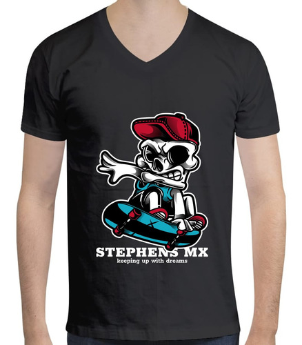 Playera Skateboarding Calavera Skater - Linea Stephens